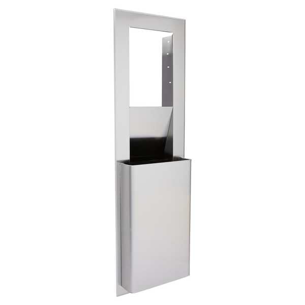 Georgia-Pacific 7 gal Rectangular Trash Receptacle, Stainless, 17 in Dia, Metal - 59451