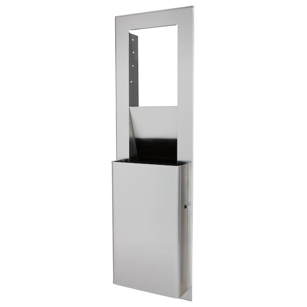 Georgia-Pacific 7 gal Rectangular Trash Receptacle, Stainless, 17 in Dia, Metal - 59451