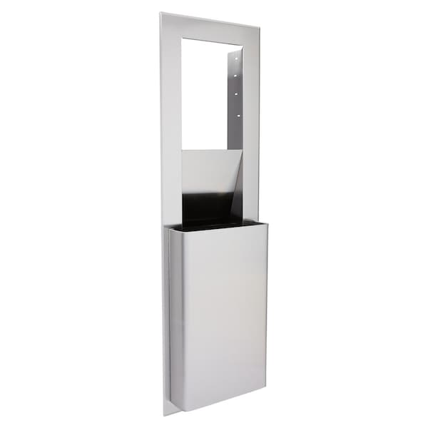 Georgia-Pacific 7 gal Rectangular Trash Receptacle, Stainless, 17 in Dia, Metal - 59451