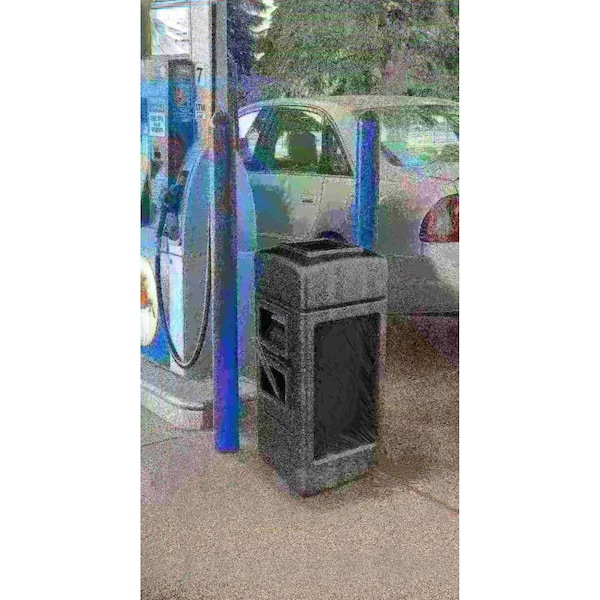 Commercial Zone Products 45 gal Square Trash Can, Black, 18 1/2 in Dia, Plastic - 755101