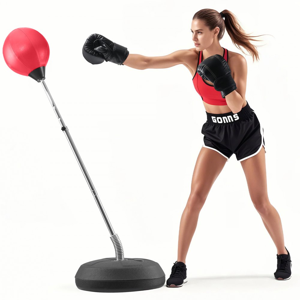 VEVOR Punching Bag, Reflex Boxing Bag for Kids & Adults, Height Adjustable Free Standing Strike Bag Set with Boxing Gloves & Stand, Workout Speed Bag for Home Gym Training, Stress Relief & Fitness - QJDXLXDPLSQJD2KI1V0