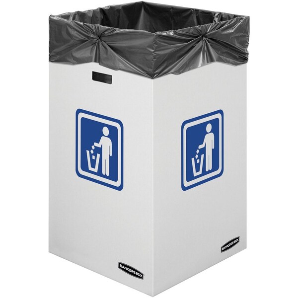Bankers Box 42 gal Waste & Recycling Bins, White - FEL7320101