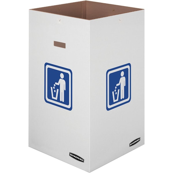 Bankers Box 42 gal Waste & Recycling Bins, White - FEL7320101