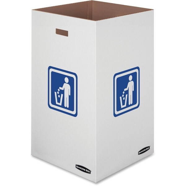 Bankers Box 42 gal Waste & Recycling Bins, White - FEL7320101