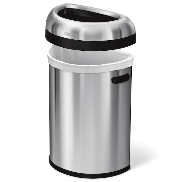 Simplehuman 211 gal Semi-Round Open Can, Brushed, Stainless Steel - CW1473
