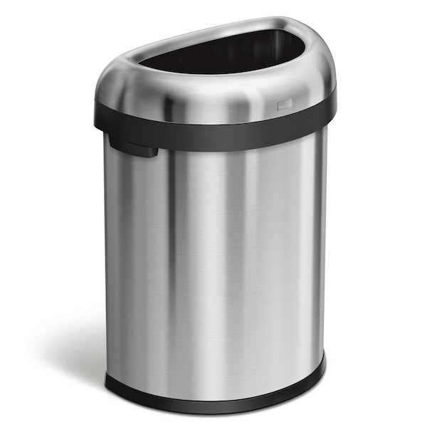 Simplehuman 211 gal Semi-Round Open Can, Brushed, Stainless Steel - CW1473