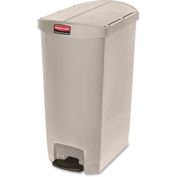 Rubbermaid Commercial 18 gal Slim Jim 18G End Step Container, Beige, Resin; Poly; Plastic - RCP1883551