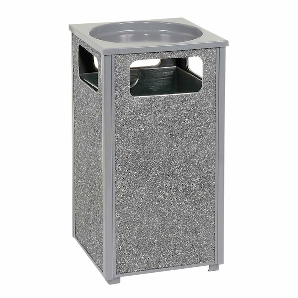 Global Industrial Square Ashtray/Trash Can, Gray, Steel - 238243GY
