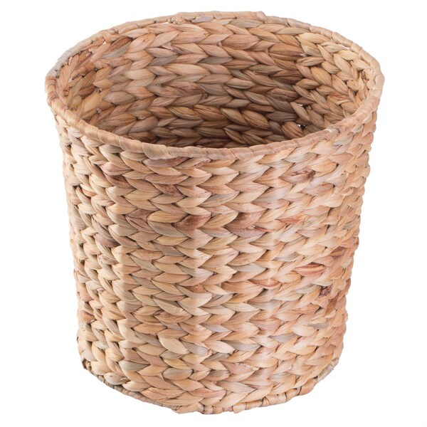 Vintiquewise Round Wastebasket, Brown, Wicker - QI003226.S