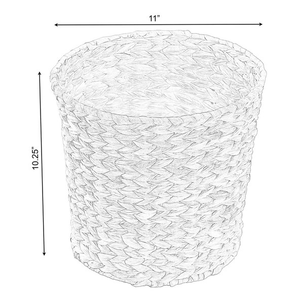 Vintiquewise Round Wastebasket, Brown, Wicker - QI003226.S