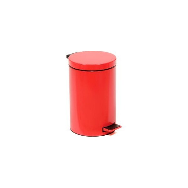 Global Equipment 3-1/2 Gallon Step On Trash Can - Red - FERT-901-12L-Z-RD
