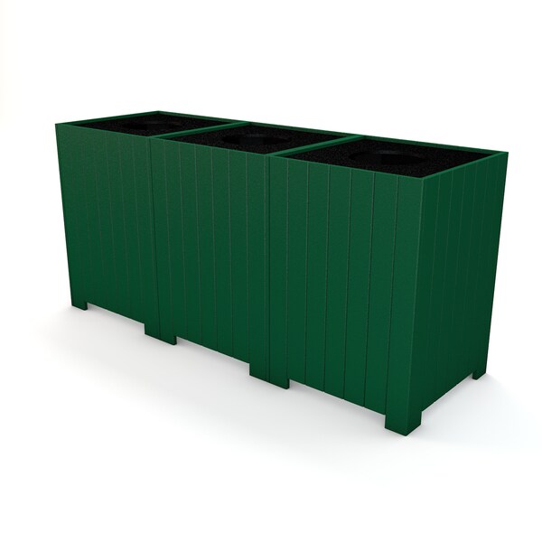 Frog Furnishings 96 gal Square Trash Can - PB 96SGREREC