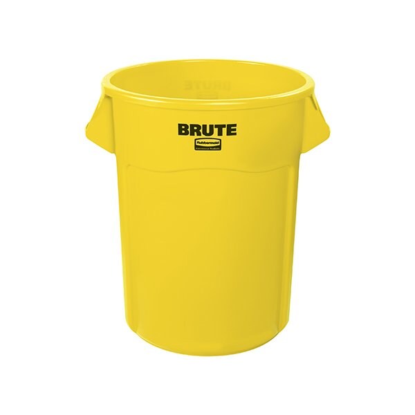 Rubbermaid Rubbermaid Brute Trash Can - 55 Gallon, Yellow - BUY00032252