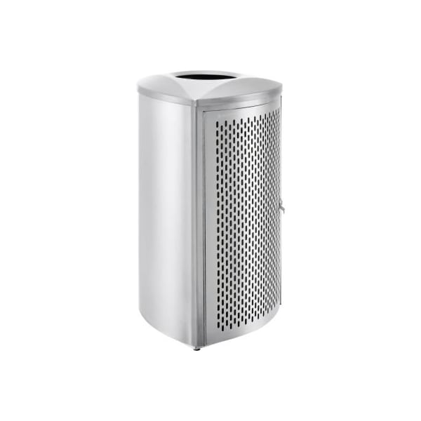 Gec Global Industrial Triangular Trash Can 18-1/2 Gallon Brushed Stainless Steel - EK9075B-MT