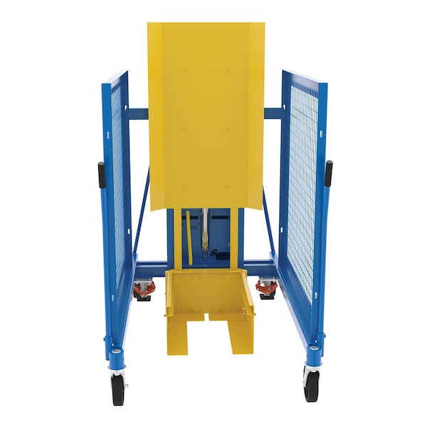 Vestil Trash Can, Blue/Yellow, Steel - TCD-M-60-DC