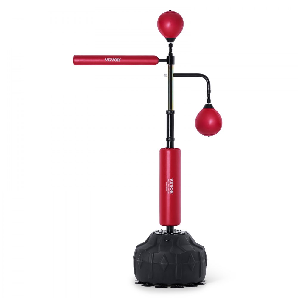 VEVOR Boxing Speed Trainer, Punching Bag with Stand, Reflex Boxing Bag for Teens & Adults, Height Adjustable Free Standing Strike Bag Set with Gloves, Workout Speed Bag for Home Gym Training, Red - QJDXLDDPZHSQQODF6V0