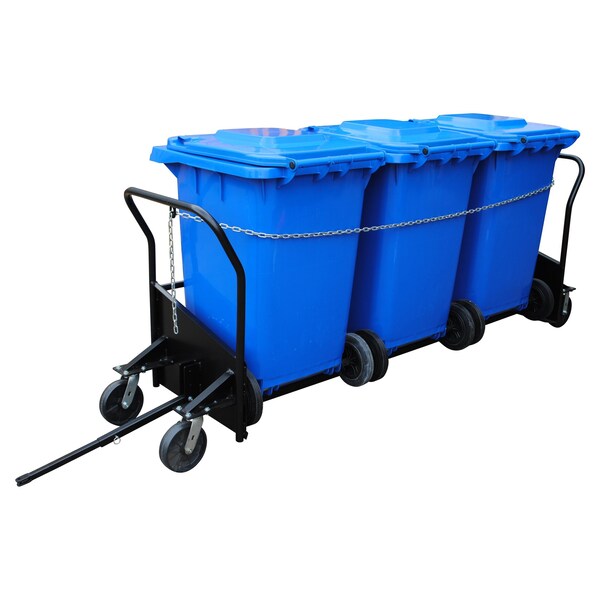 Vestil 95 Gal Trash Can, Black, Steel - TH-CART-95