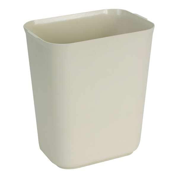 Zoro Select 10 gal Rectangular Trash Can, Beige, 15 in Dia, None, Fiberglass - 4PGL9