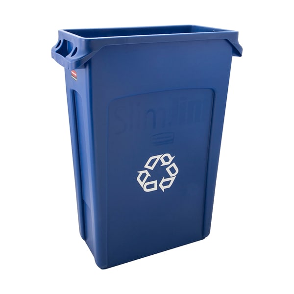 Rubbermaid Recycle Vented Trash Can For  - Part# Rbmdfg354007Blue - RBMDFG354007BLUE