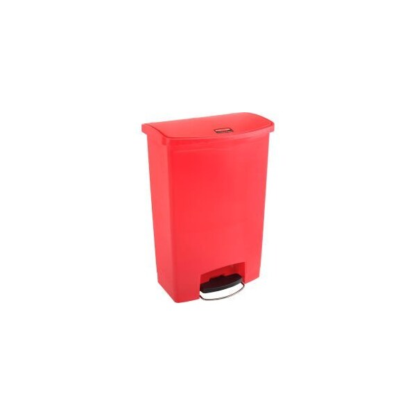 Rubbermaid Commercial Rubbermaid Slim Jim 1883570 Plastic Step On Container, Front Step 24 Gallon - Red - 1883570