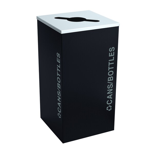 Ex-Cell Kaiser 24-Gal. Square Cans/Bottles Receptacle - Steel, Pebble Black Gloss - RC-KDSQ-C BT-PBG