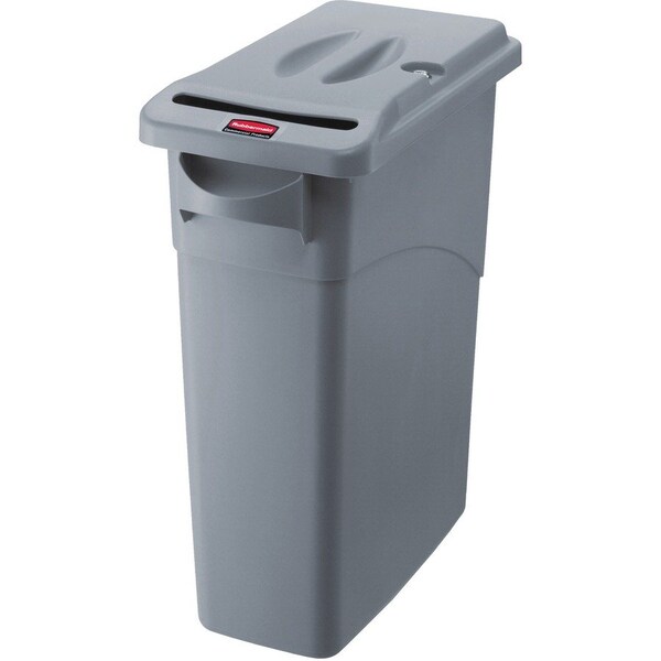 Rubbermaid Commercial Confidential Container, w/Lid 23, Gallon, 11"x20"x31", 4/CT, Gray PK - RCP9W15LGYCT