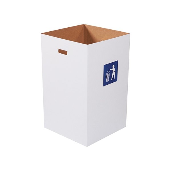 Bsc Preferred Corrugated Trash Can with Waste Logo - 40 Gallon, 10PK - CRR40W