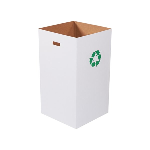 Bsc Preferred Corrugated Trash Can with Recycle Logo - 50 Gallon, 10PK - CRR50R
