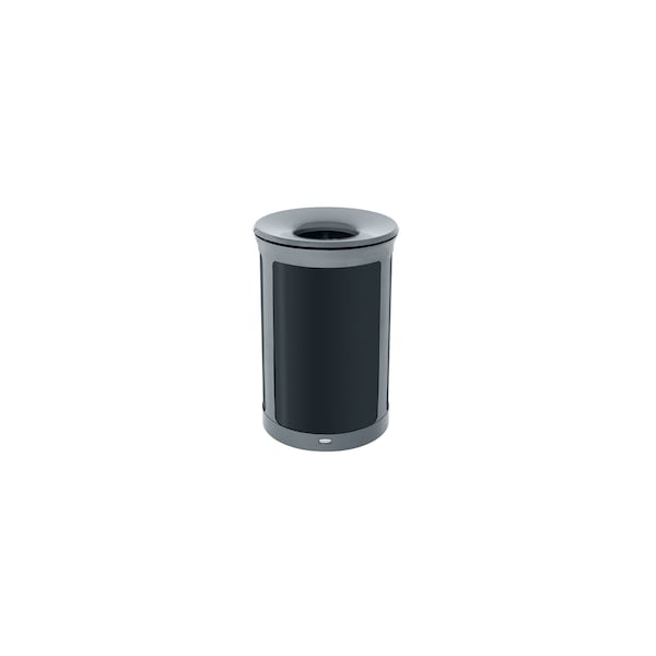 Rubbermaid Commercial 23 gal Round Trash Can, Gray, 20 9/16 in Dia, Metal - 2172849
