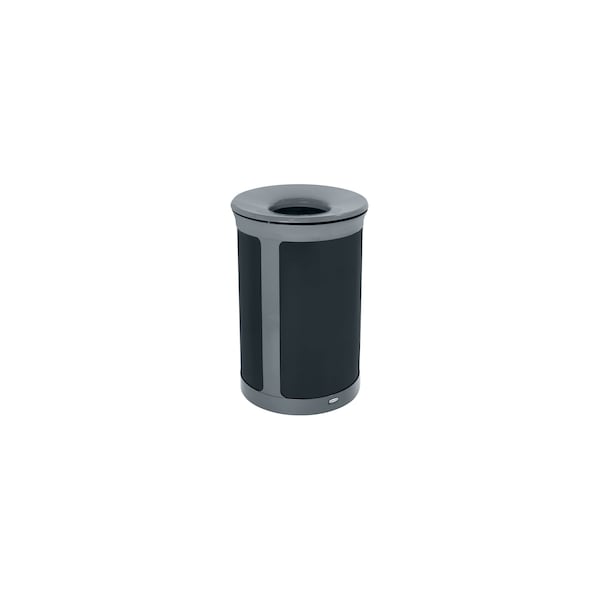 Rubbermaid Commercial 23 gal Round Trash Can, Gray, 20 9/16 in Dia, Metal - 2172849