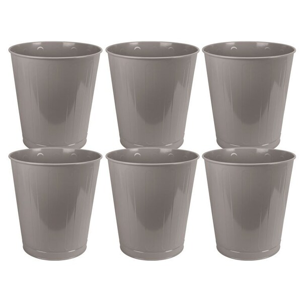 Oasis Rubbermaid FGWB26 6-1/2 Gallon Steel Round Trash Can, Tan/Beige, 6 Per Case - FGWB26