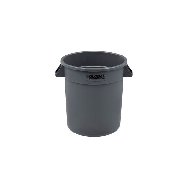 Global Equipment Plastic Trash Can - 10 Gallon Gray - 1001-GY