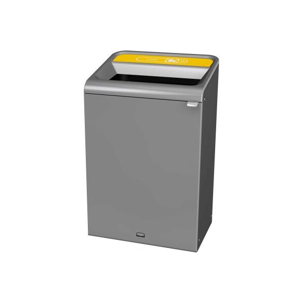Rubbermaid Commercial RubbermaidÂ Configure Decorative Steel Trash Can, Cans Lid, 33 Gallon, Grey Stenni - 1961505