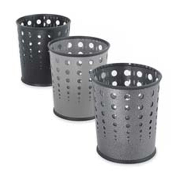 Pinpoint Bubble Wastebasket- 6 Gallon- 12in.x12-.50in.- Black - PI2655332
