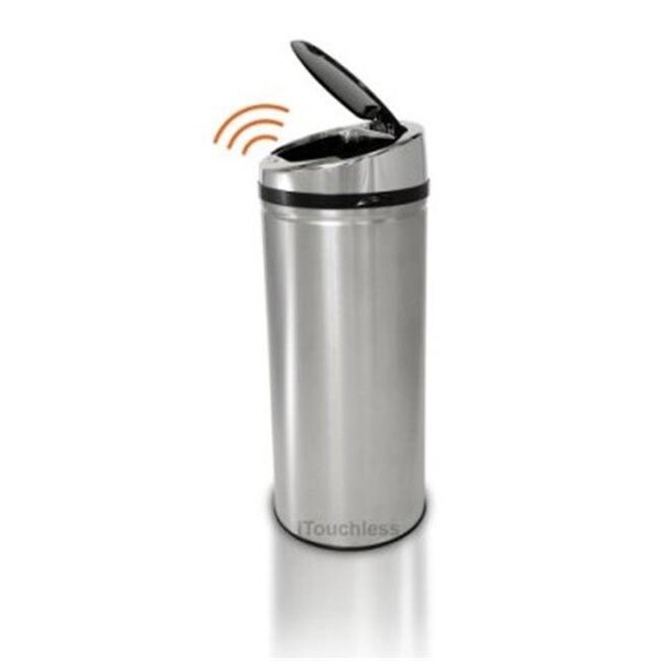Light House Beauty 30L NX Touchless Trashcan Round Stainless Black Top - LI80657