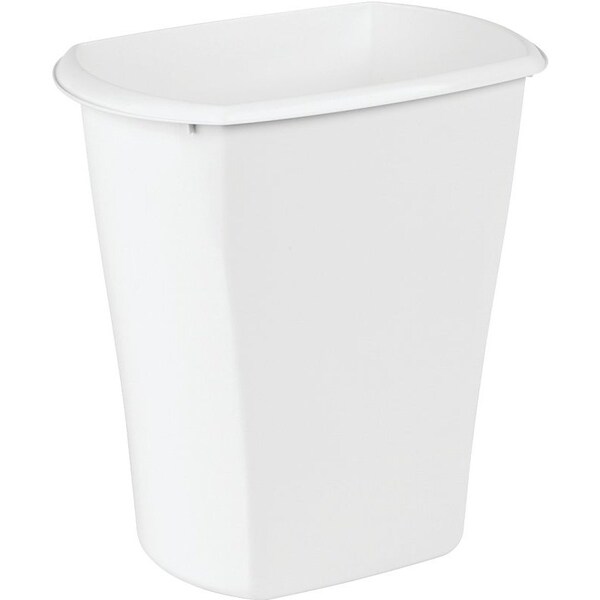 Sterilite Waste Basket, 5.5 gal Capacity, White, 15-7/8 in H - 10528006