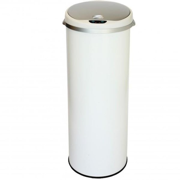 Light House Beauty Deodorizer 13 Gallon Round Sensor Trash Can Matte Finish Pearl White - LI80665