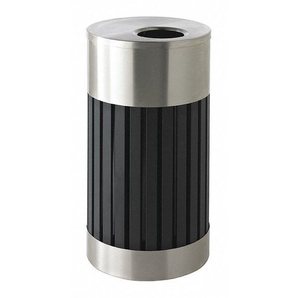 Commercial Zone Products Riverview 1 Trash Bin, Blk, SS, 25 gal. - 727543