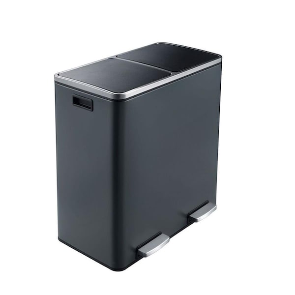 Campanas Y Silbatos 60L Dual Compartment Trash Can - Matt Grey - CA2690364