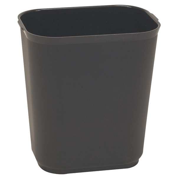 Zoro Select 3-1/2 gal Rectangular Trash Can, Black, 8 1/4 in Dia, None, Fiberglass - 4PGL4
