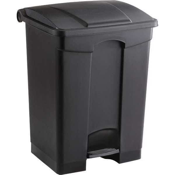 Safco 14 gal Round Trash Can, Black, Steel, Rigid Plastic - 9921BL