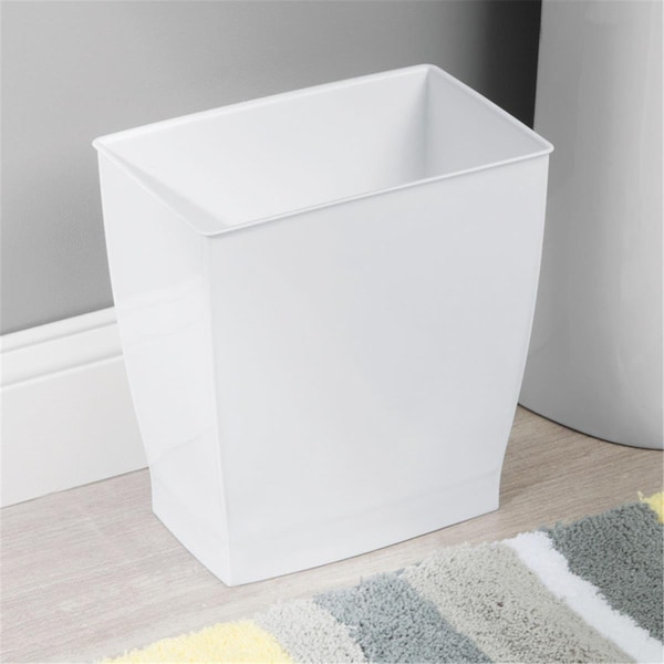 Homecare Products 12 x 7.5 x 11.25 in. Mono Rectangular Trash Can; White - HO155128