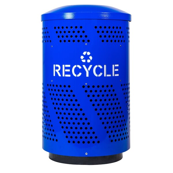 Ex-Cell Kaiser Arena-Perforated 51-Gal. Recycling Receptacle, Blue Gloss - ARENA-51 R RBL