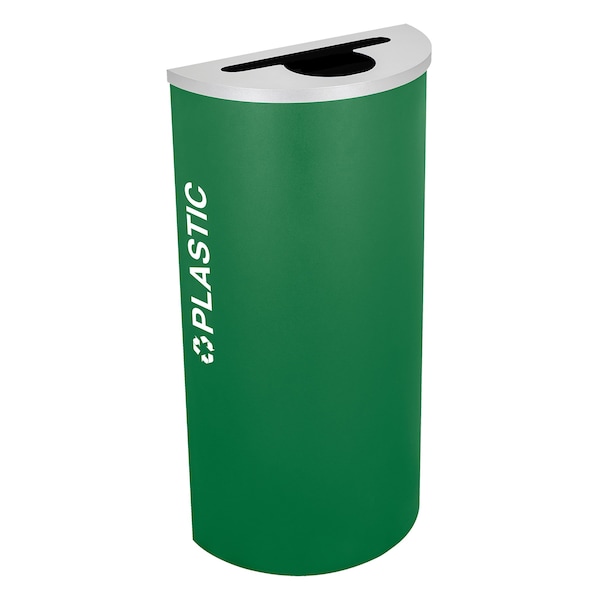Ex-Cell Kaiser 8-Gal. Half-Round Receptacle - Plastic decal, Green - RC-KDHR-PL EGX