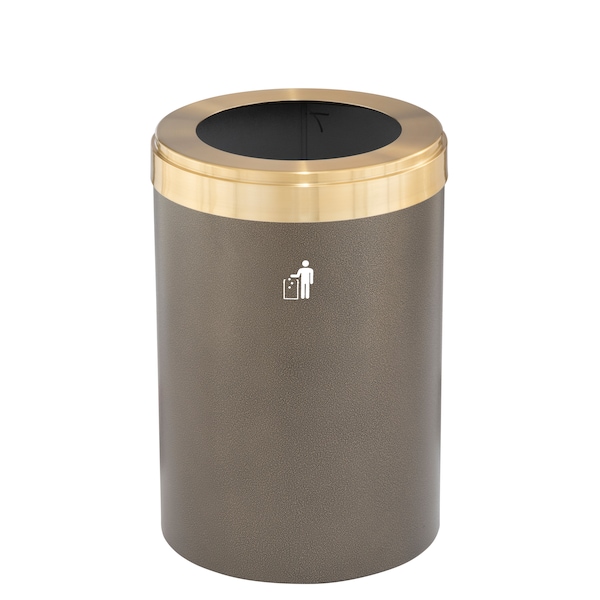 Glaro 33 gal Trash Can, Bronze Vein/Satin Brass - W-2032BV-BE-W1
