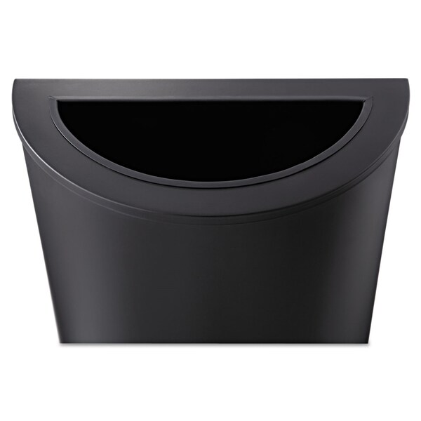 Safco 125 gal Half-Round Cylinder Trash Can, Black, Open Top, Steel - 9940BL