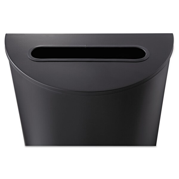 Safco 125 gal Half-Round Cylinder Trash Can, Black, Open Top, Steel - 9940BL