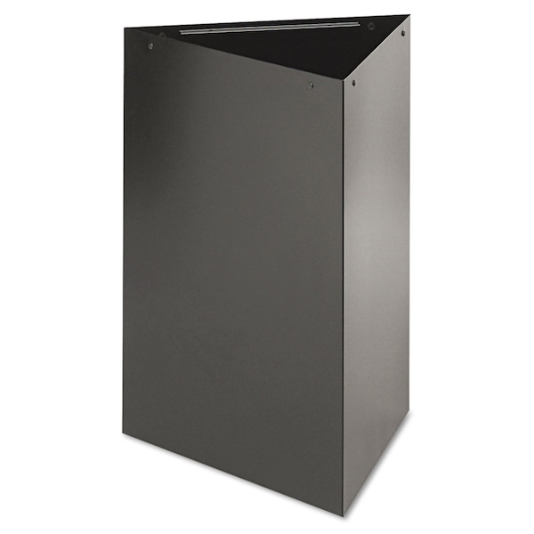 Safco 21 gal Triangular Prism Waste Receptacles, Black, Open Top, Steel - SAF-9553BL