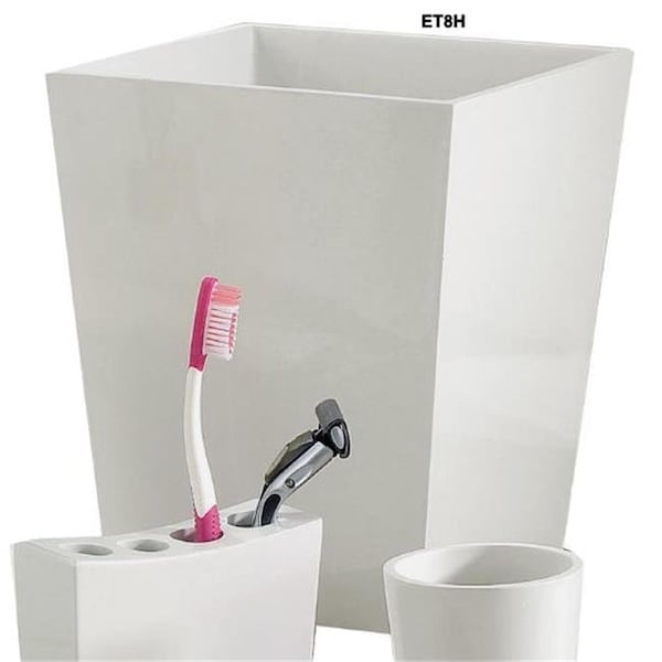 Nusteel NuSteel ET8H Elegant Collection 6 Quart Wastebasket - White Resin - ET8H