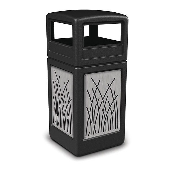 Commercial Zone Products 42 gal Trash Can, Black, Stainless Steel - 732916199